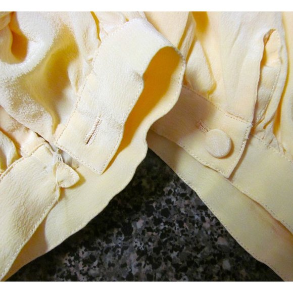 Pierre Cardin Yellow Silk Peasant Blouse - Picture 11 of 12